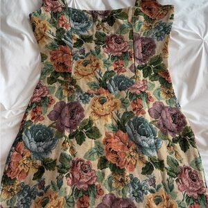 Stone Floral Twill Bodycon Dress